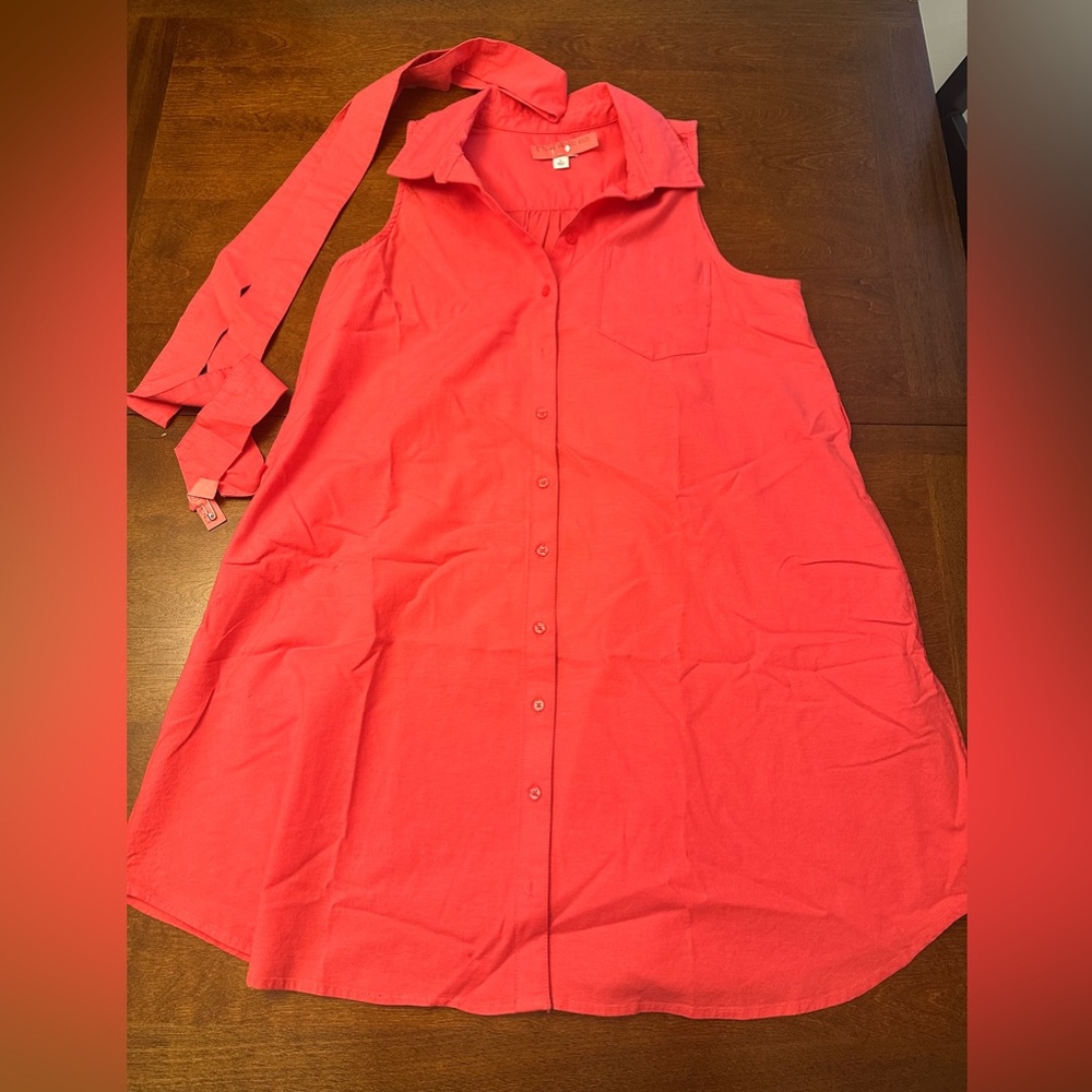 Crown & Ivy Sleeveless Button Down Shirt Dress